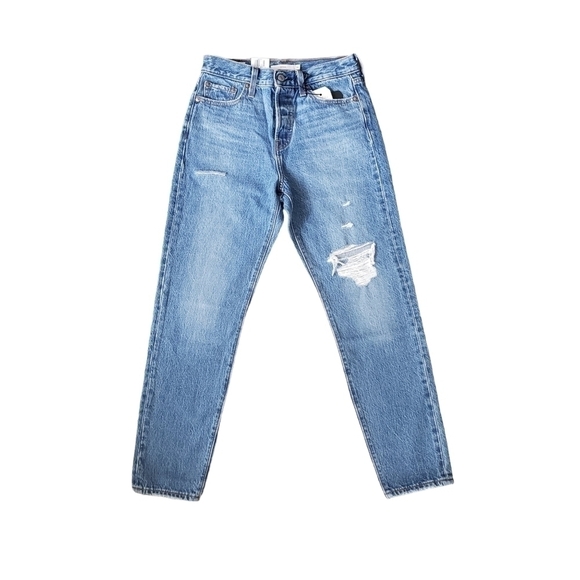 NWT Levi's Wedgie Icon Fit High Rise Distressed Ankle Jeans in Athens As… - Picture 3 of 12